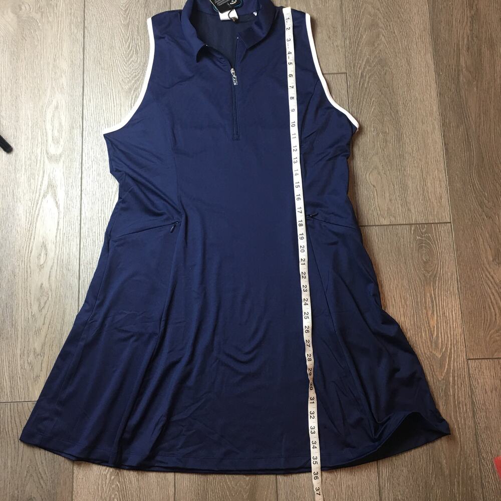 Callaway Racerback Peacoat Flounce‎ Golf Dress Navy Blue White XL Truesculpt NWT - Picture 5 of 11